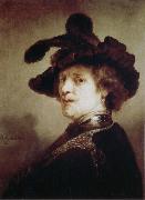 REMBRANDT Harmenszoon van Rijn Self-Portrait in Fancy Dress painting